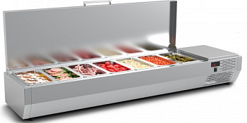 Витрина холодильная А30 SM 1,2 c крышкой Polair (VT2-G с крышкой (GN1/4))