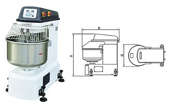 Тестомес спиральный SINMAG SM2-80T 