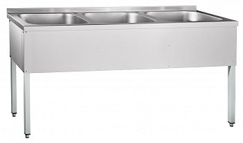 Ванна моечная трехсекционная Abat  ВМП-6-3-5 РЧ (каркас крашеный)